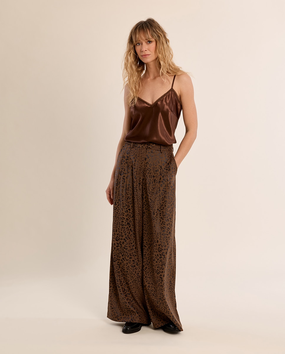 Top de mujer lencero satinado - Molly Bracken - Marrón chocolate Marrón chocolate-1