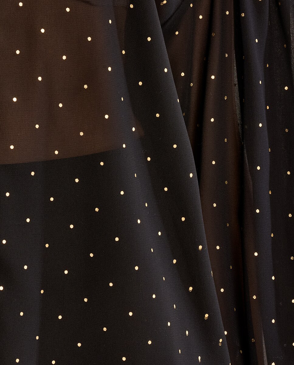Camisa de mujer de manga larga detalle lunares - Molly Bracken - Negro Negro-5
