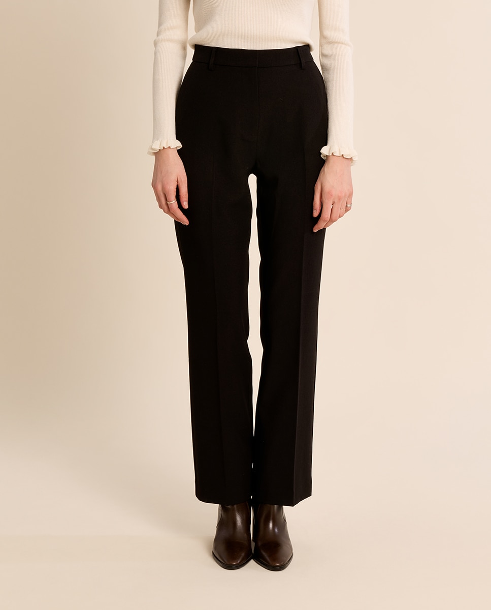 Pantalón de mujer largo raya diplomática - Molly Bracken - Negro Negro-2