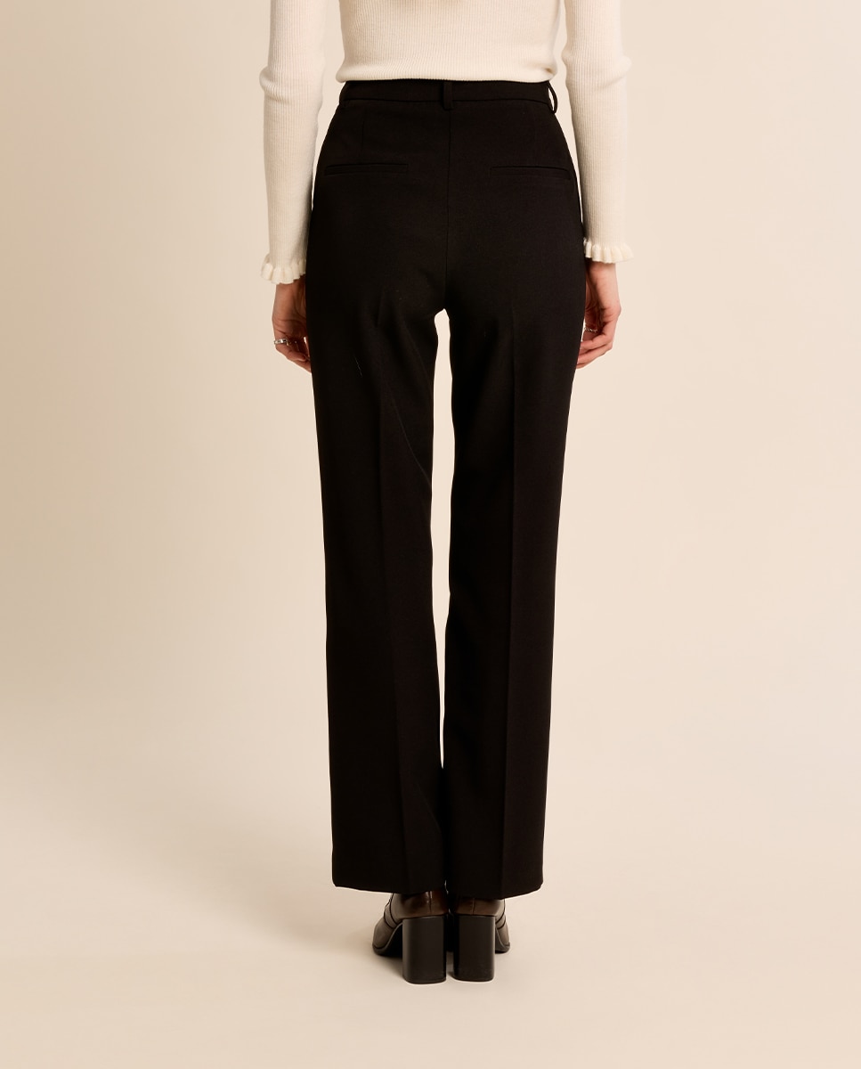 Pantalón de mujer largo raya diplomática - Molly Bracken - Negro Negro-4