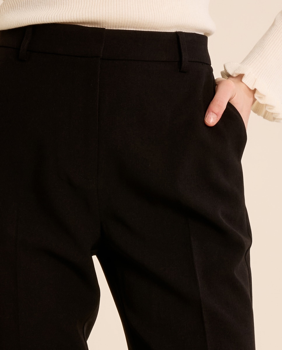 Pantalón de mujer largo raya diplomática - Molly Bracken - Negro Negro-5