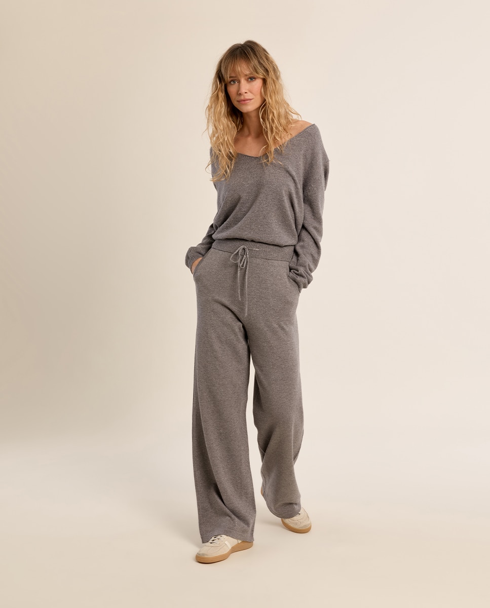 Pantalón de mujer largo de chándal - Molly Bracken - Gris Gris-3