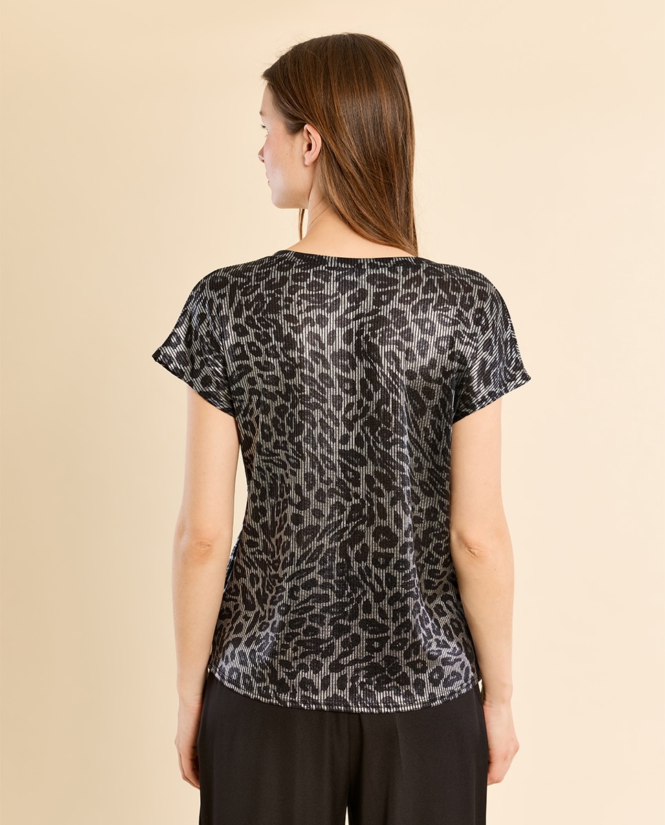 Camiseta de mujer de manga corta con estampado - Molly Bracken - Negro Negro-4