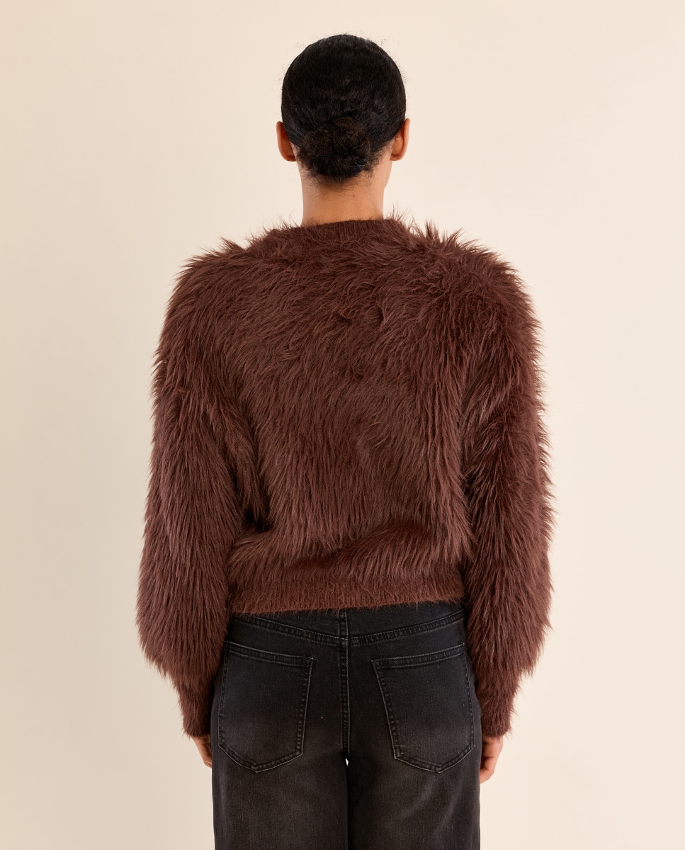 Jersey de mujer de manga larga de peluche - Molly Bracken - Marrón chocolate Marrón chocolate-4