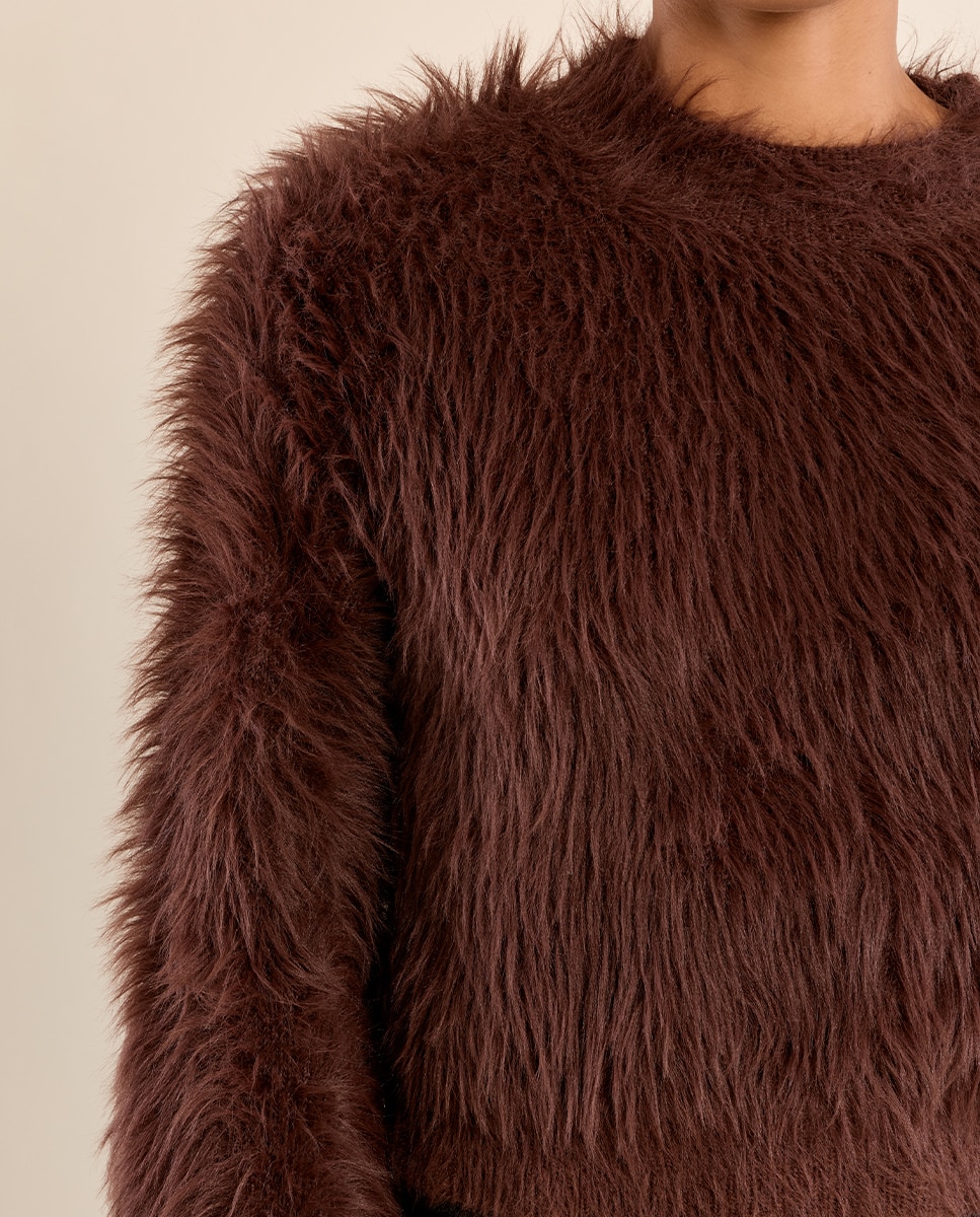 Jersey de mujer de manga larga de peluche - Molly Bracken - Marrón chocolate Marrón chocolate-5