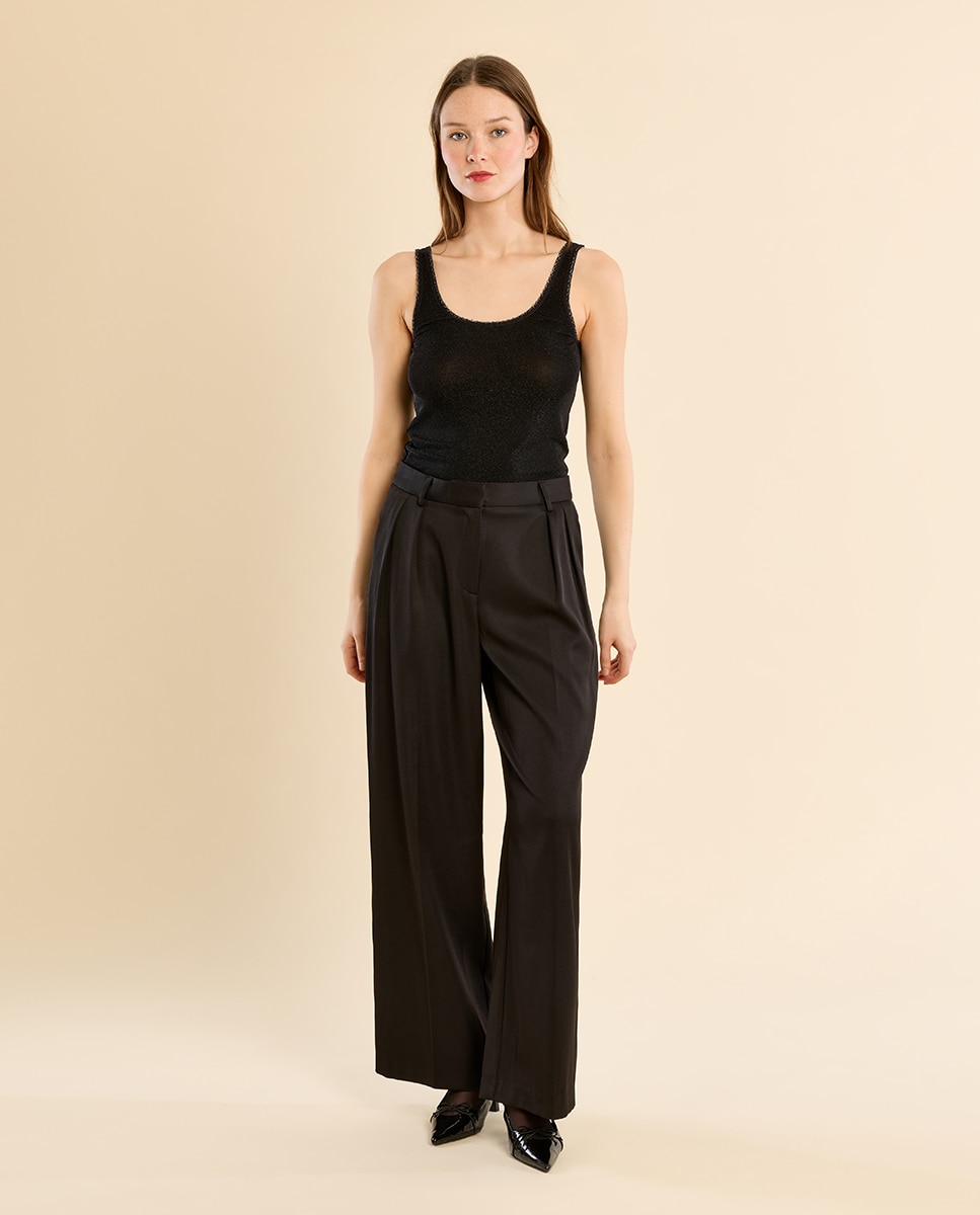 Top de mujer de tirantes detalle encaje - Molly Bracken - Negro Negro-1