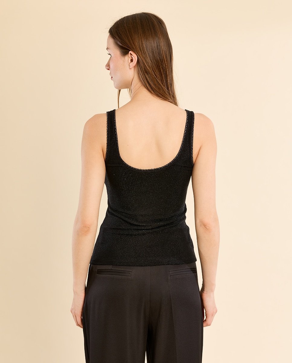 Top de mujer de tirantes detalle encaje - Molly Bracken - Negro Negro-4