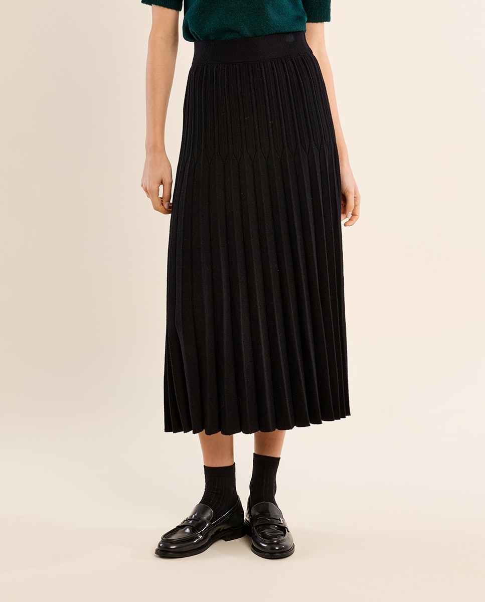 Falda larga plisada - Molly Bracken - Negro Negro-2