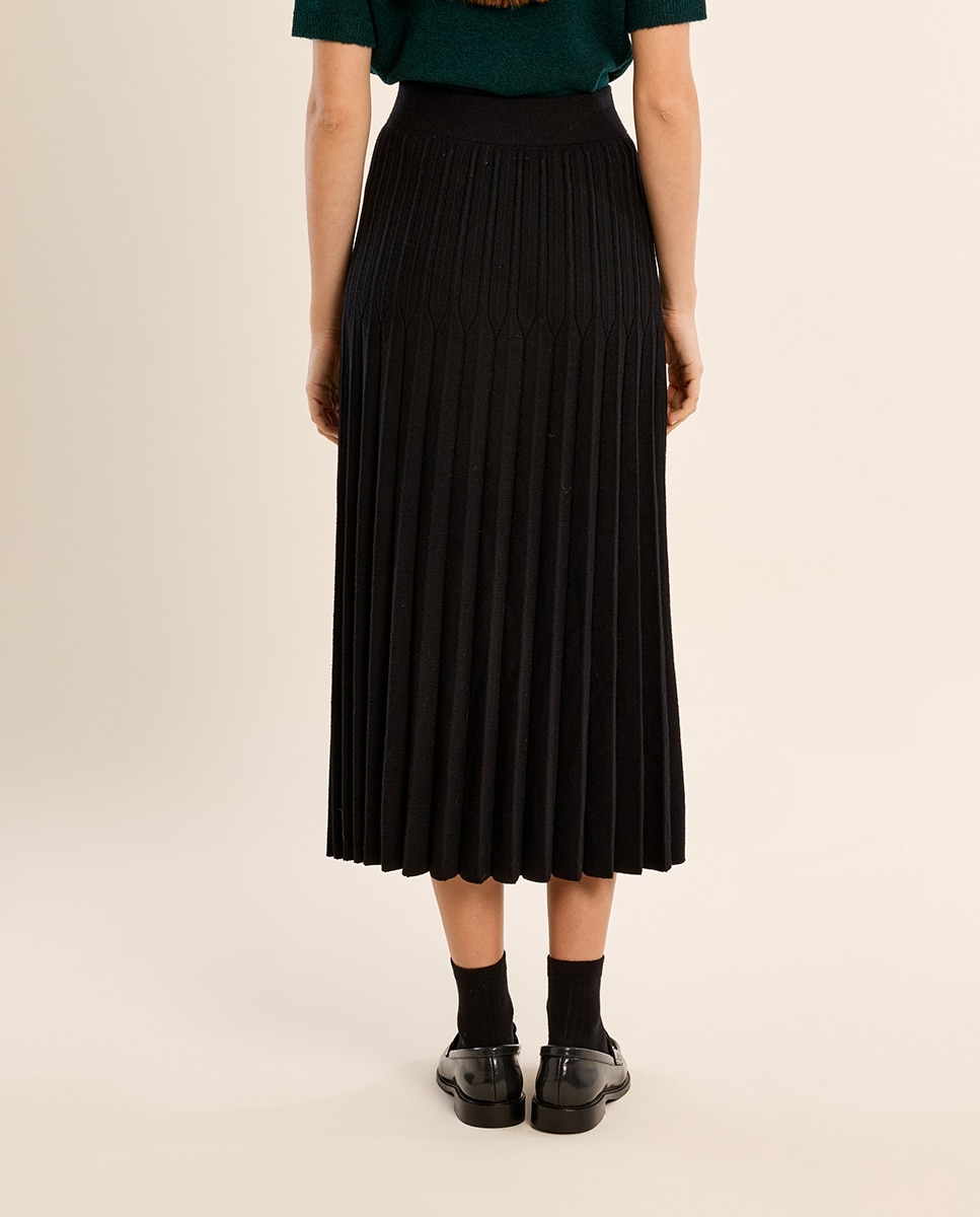 Falda larga plisada - Molly Bracken - Negro Negro-4