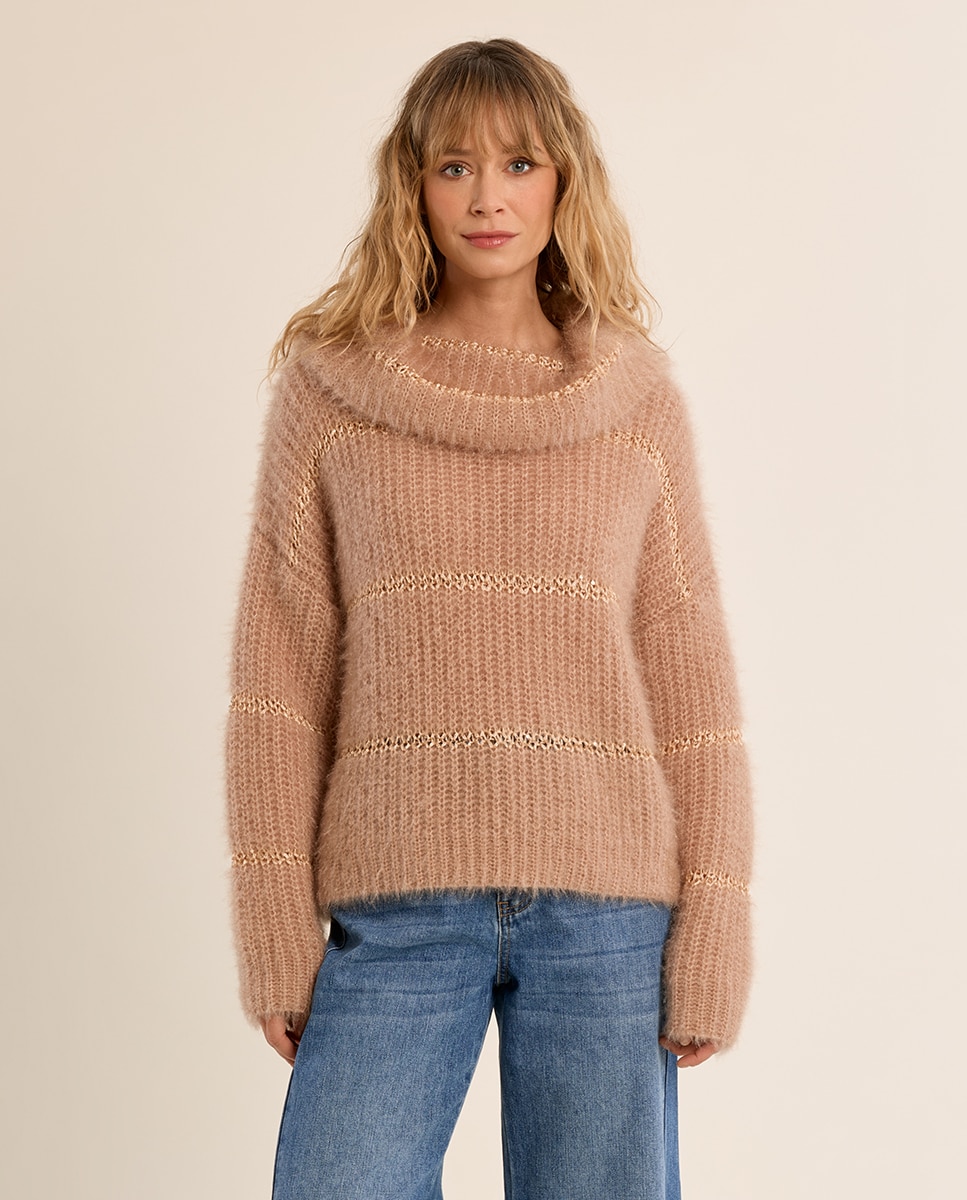 Jersey de mujer de manga larga motivo rayas - Molly Bracken - Beige Beige-2