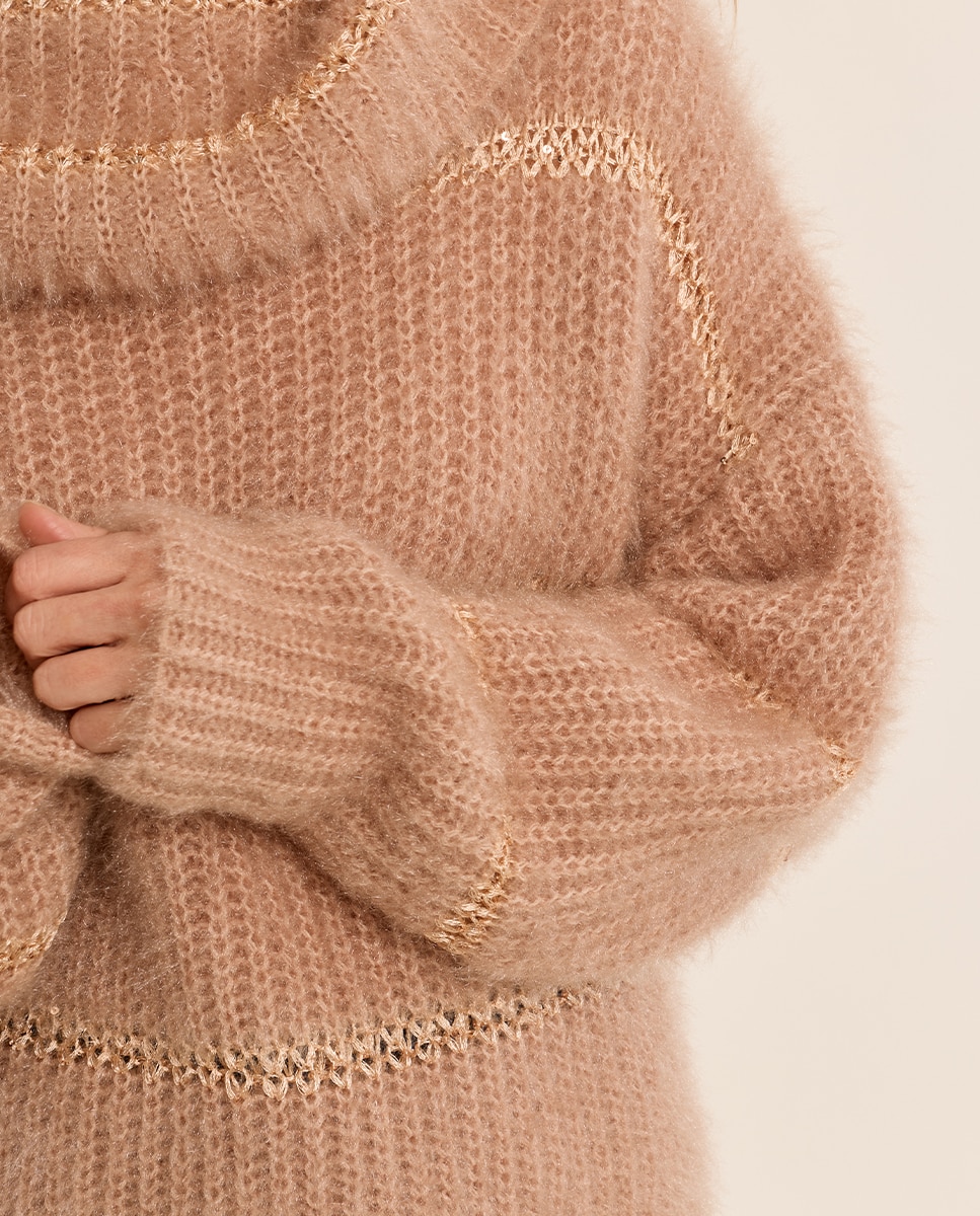 Jersey de mujer de manga larga motivo rayas - Molly Bracken - Beige Beige-5