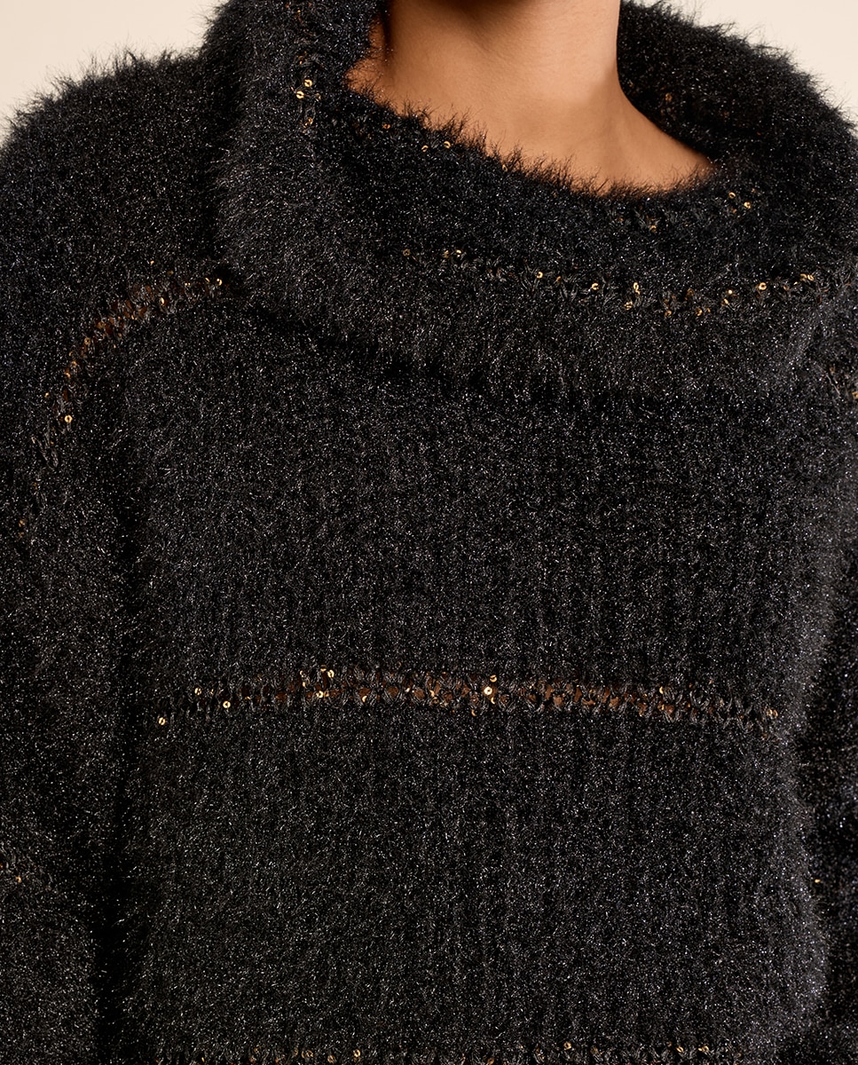Jersey de mujer de manga larga motivo rayas - Molly Bracken - Negro Negro-5