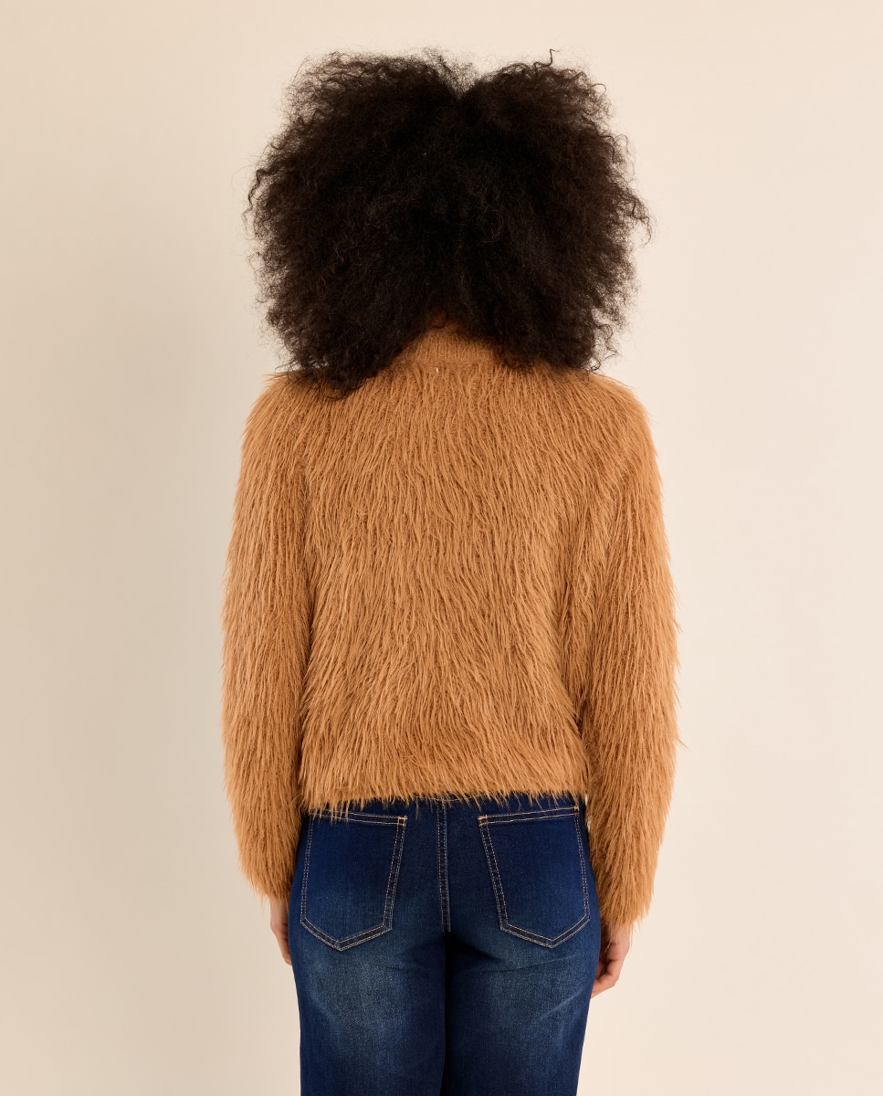 Cárdigan de mujer de manga larga de peluche - Molly Bracken - Camel Camel-4