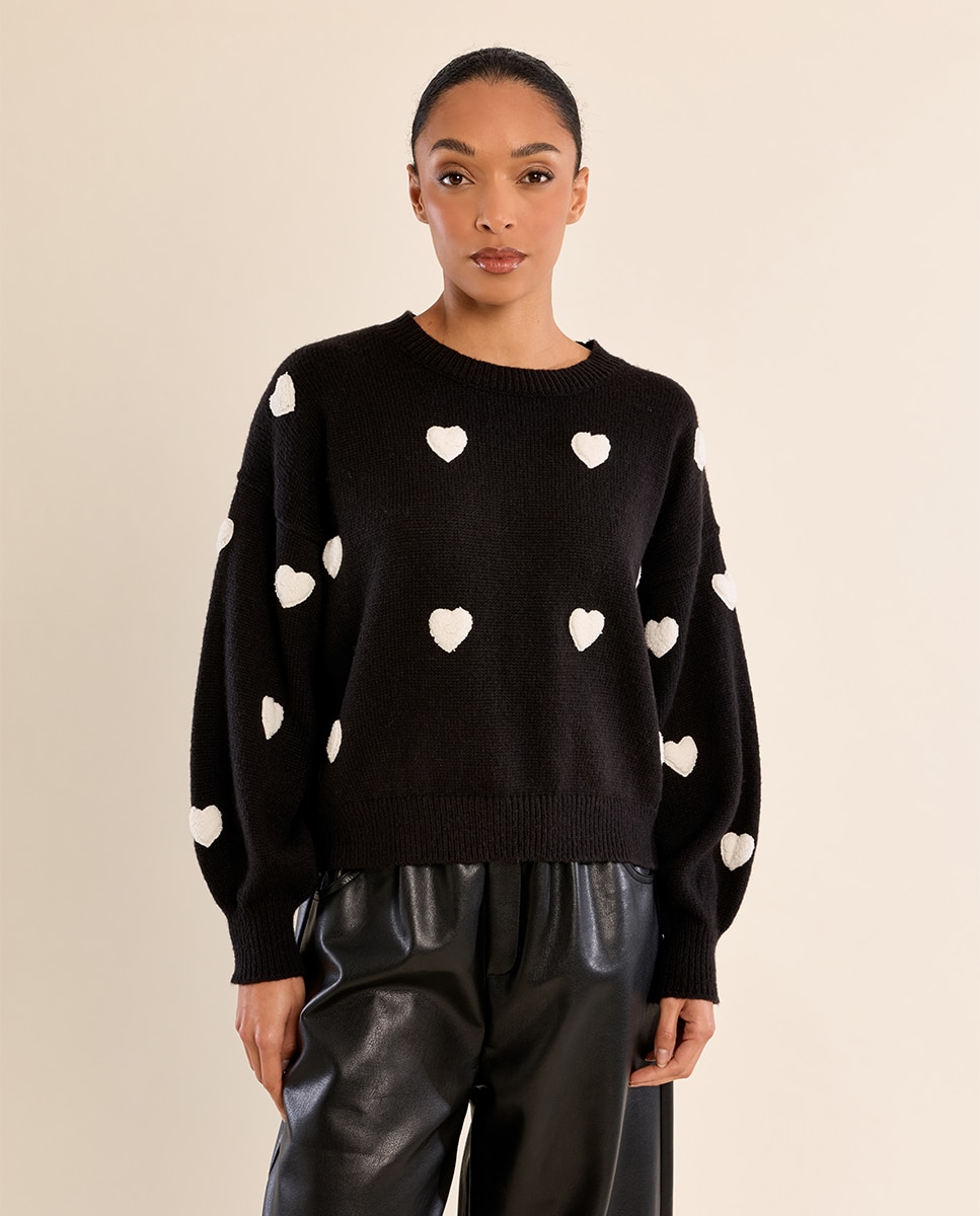 Jersey de mujer de manga larga con estampado - Molly Bracken - Negro Negro-2