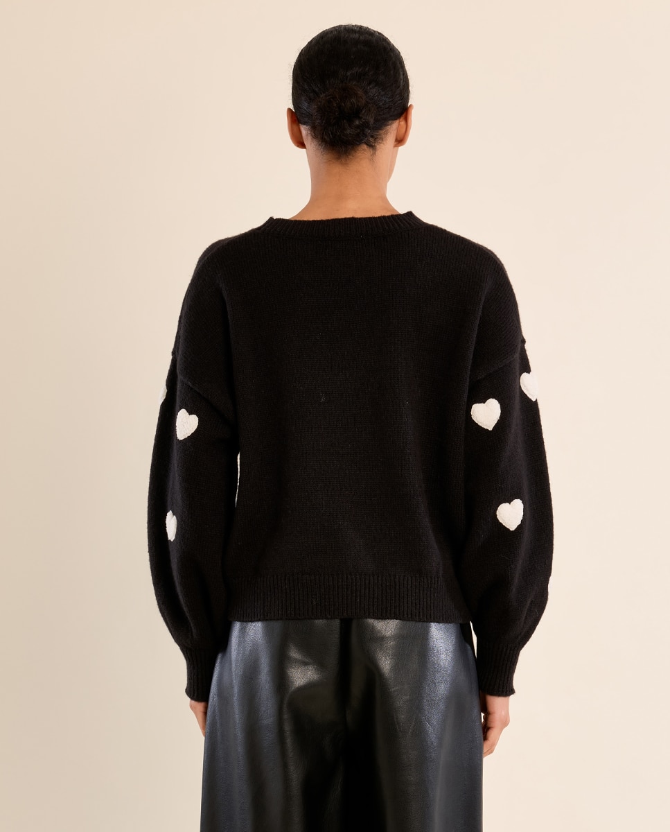 Jersey de mujer de manga larga con estampado - Molly Bracken - Negro Negro-4