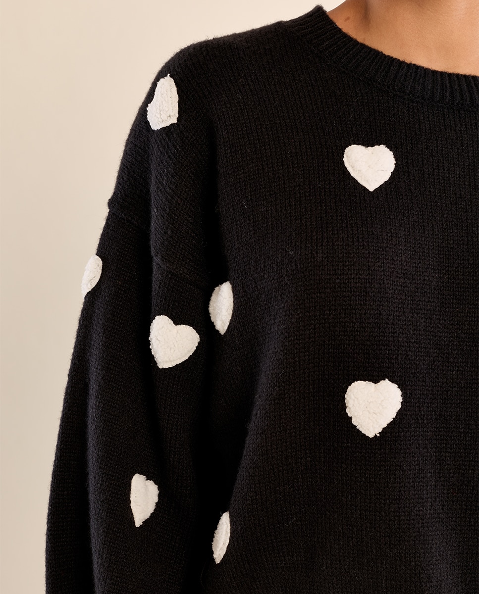 Jersey de mujer de manga larga con estampado - Molly Bracken - Negro Negro-5