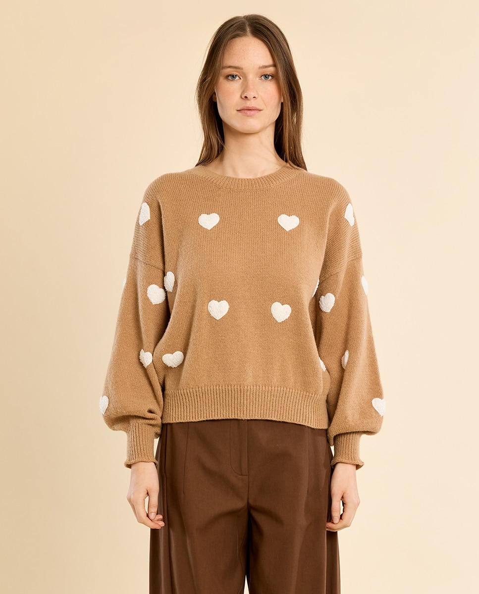 Jersey de mujer de manga larga con estampado - Molly Bracken - Beige Beige-2