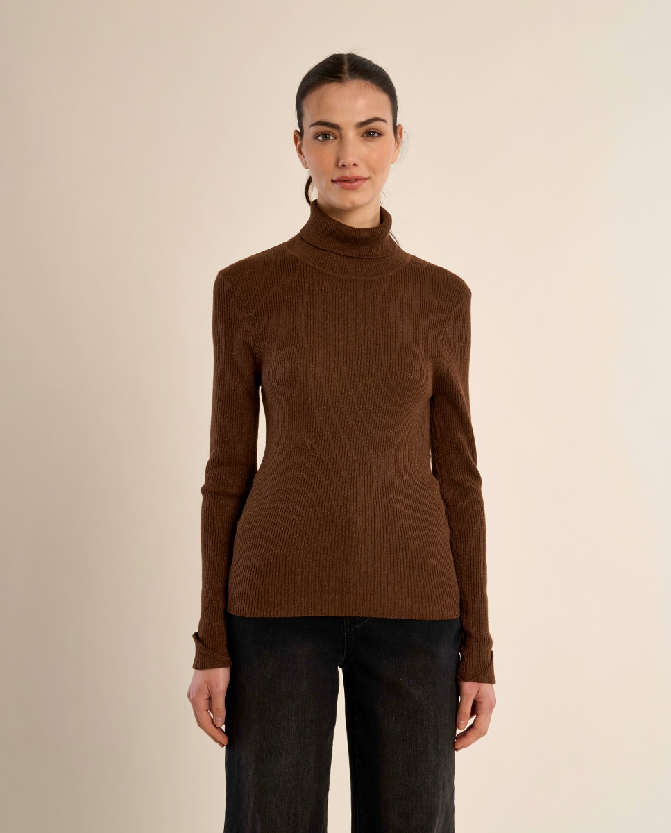 Jersey de mujer liso de manga larga - Molly Bracken - Marrón chocolate Marrón chocolate-2