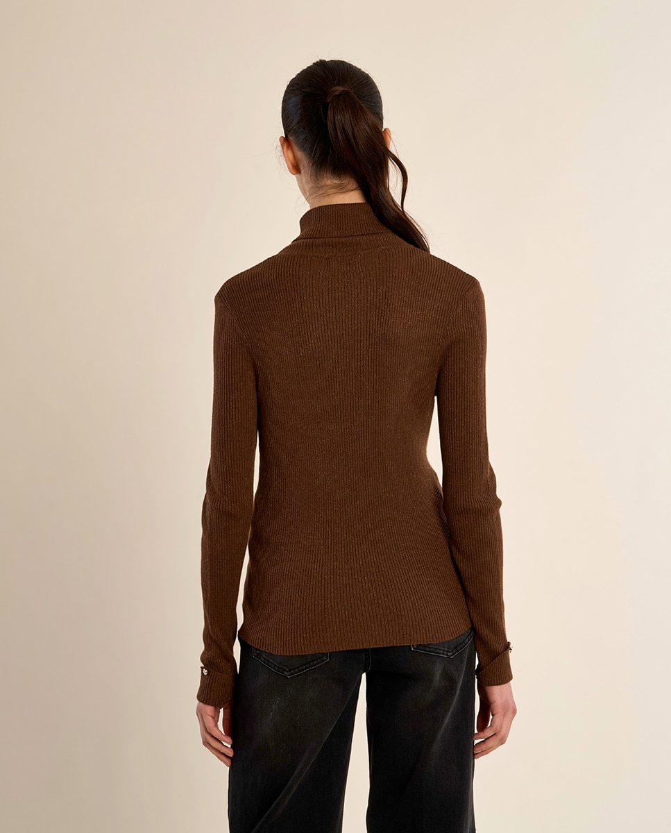 Jersey de mujer liso de manga larga - Molly Bracken - Marrón chocolate Marrón chocolate-4