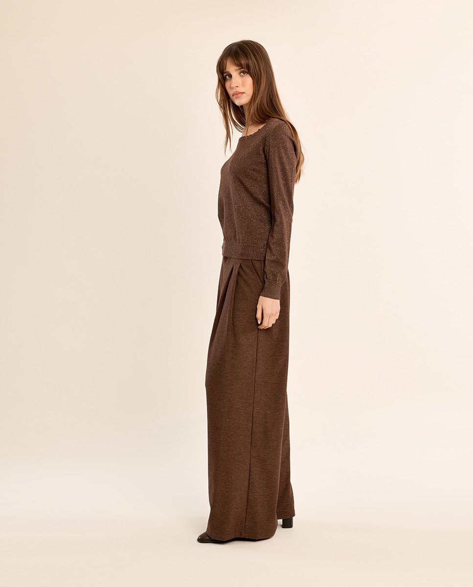 Jersey de mujer de manga larga liso - Molly Bracken - Marrón chocolate Marrón chocolate-1