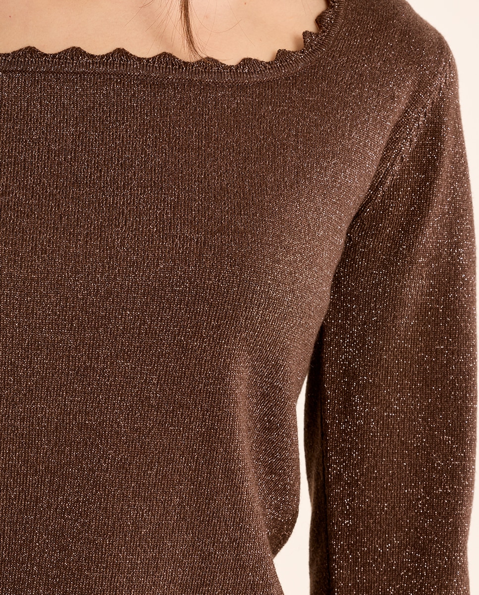 Jersey de mujer de manga larga liso - Molly Bracken - Marrón chocolate Marrón chocolate-5