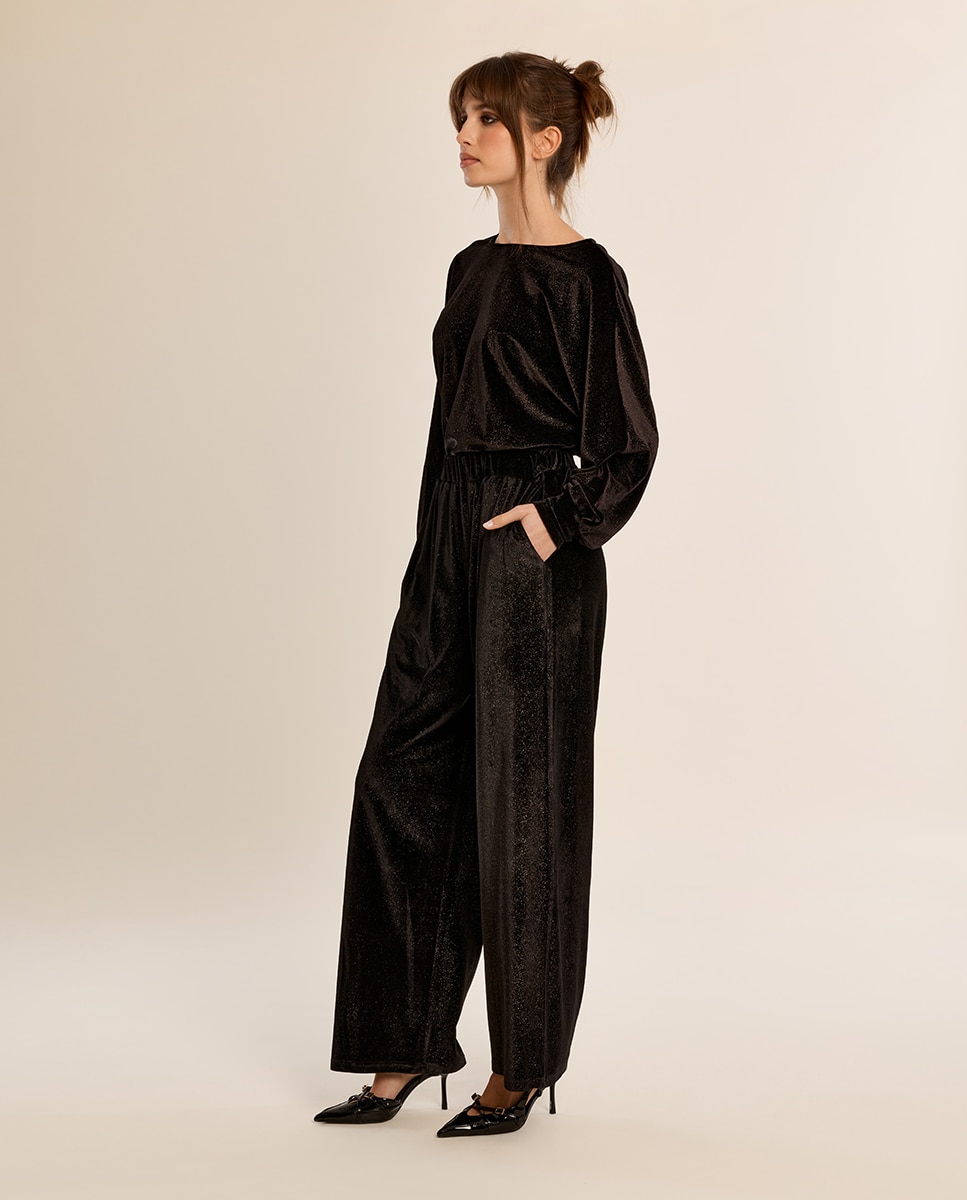 Pantalón de mujer largo de chándal - Molly Bracken - Negro Negro-1