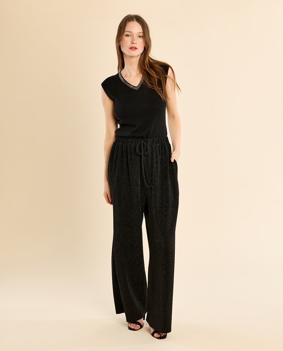 Pantalón de mujer largo de chándal - Molly Bracken - Negro Negro-1
