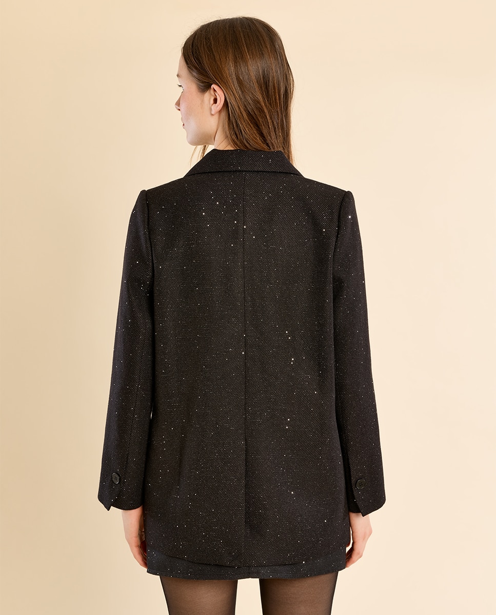 Blazer de mujer de manga larga cuello y solapa - Molly Bracken - Negro Negro-4