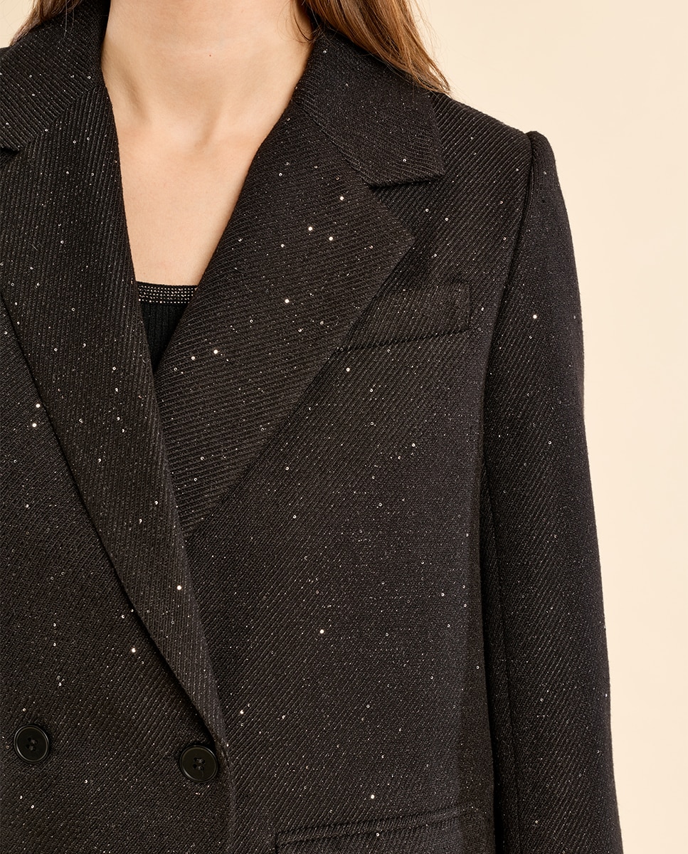 Blazer de mujer de manga larga cuello y solapa - Molly Bracken - Negro Negro-5