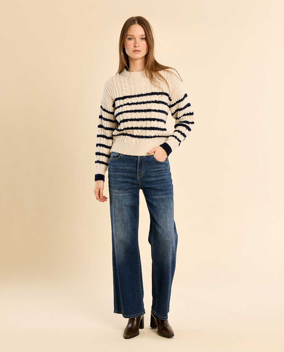 Jersey de mujer de manga larga con estampado - Molly Bracken - Crudo Crudo-1