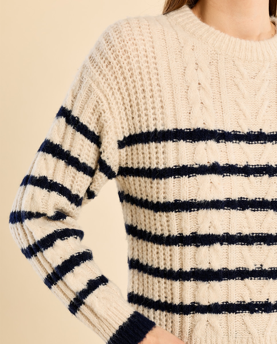 Jersey de mujer de manga larga con estampado - Molly Bracken - Crudo Crudo-5