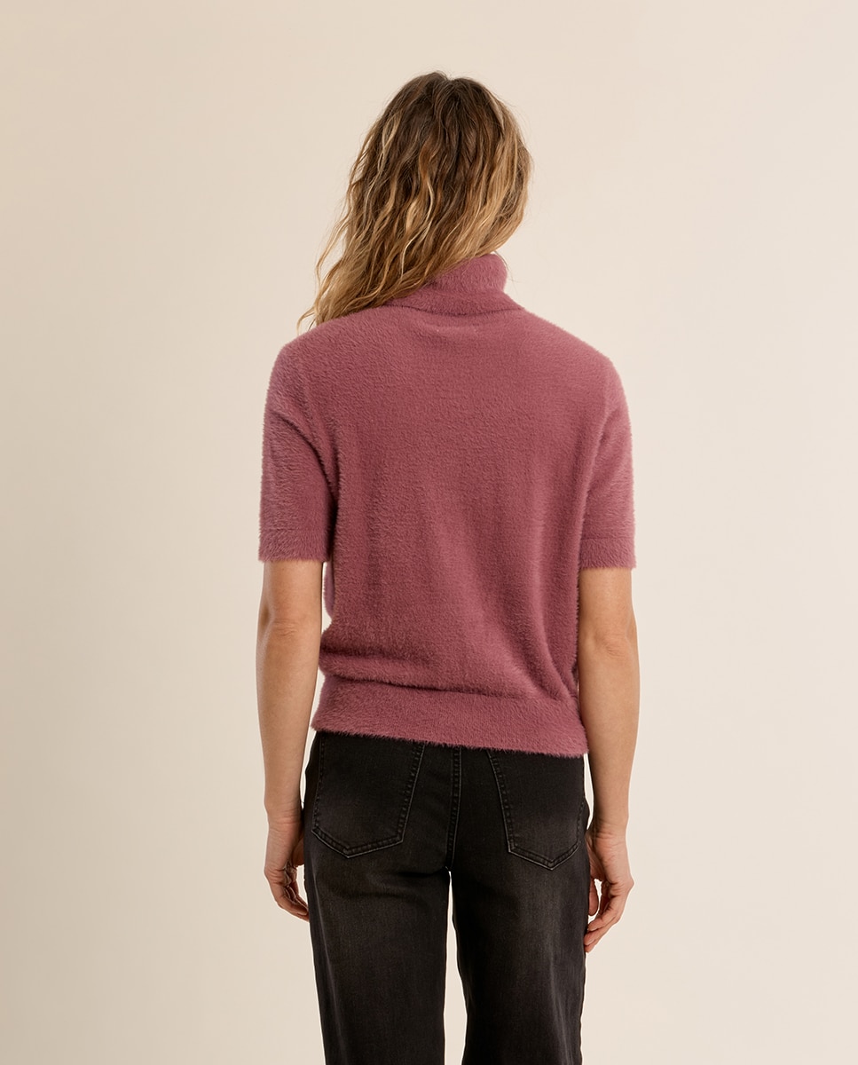 Jersey de mujer de manga corta cuello alto - Molly Bracken - Morado Morado-4