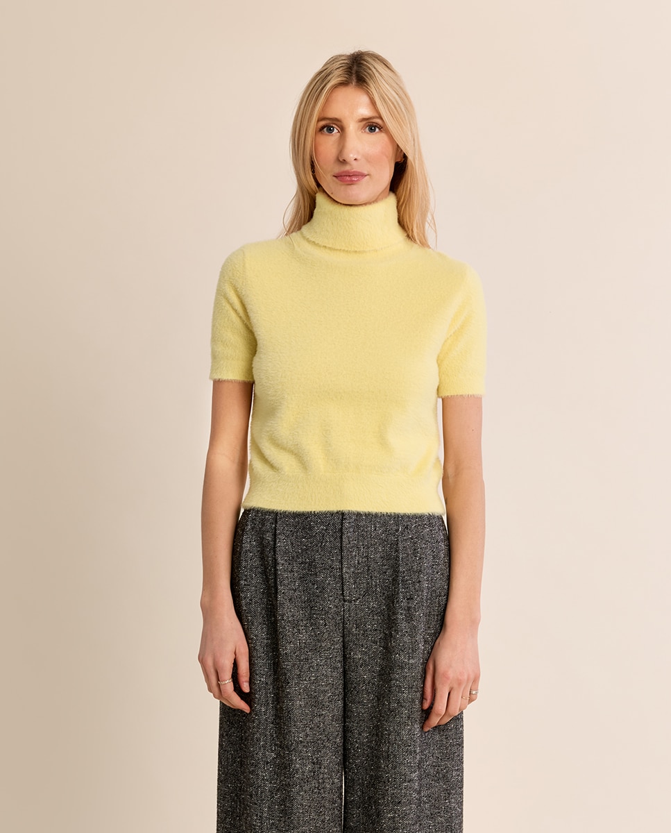 Jersey de mujer de manga corta cuello alto - Molly Bracken - Amarillo Amarillo-2