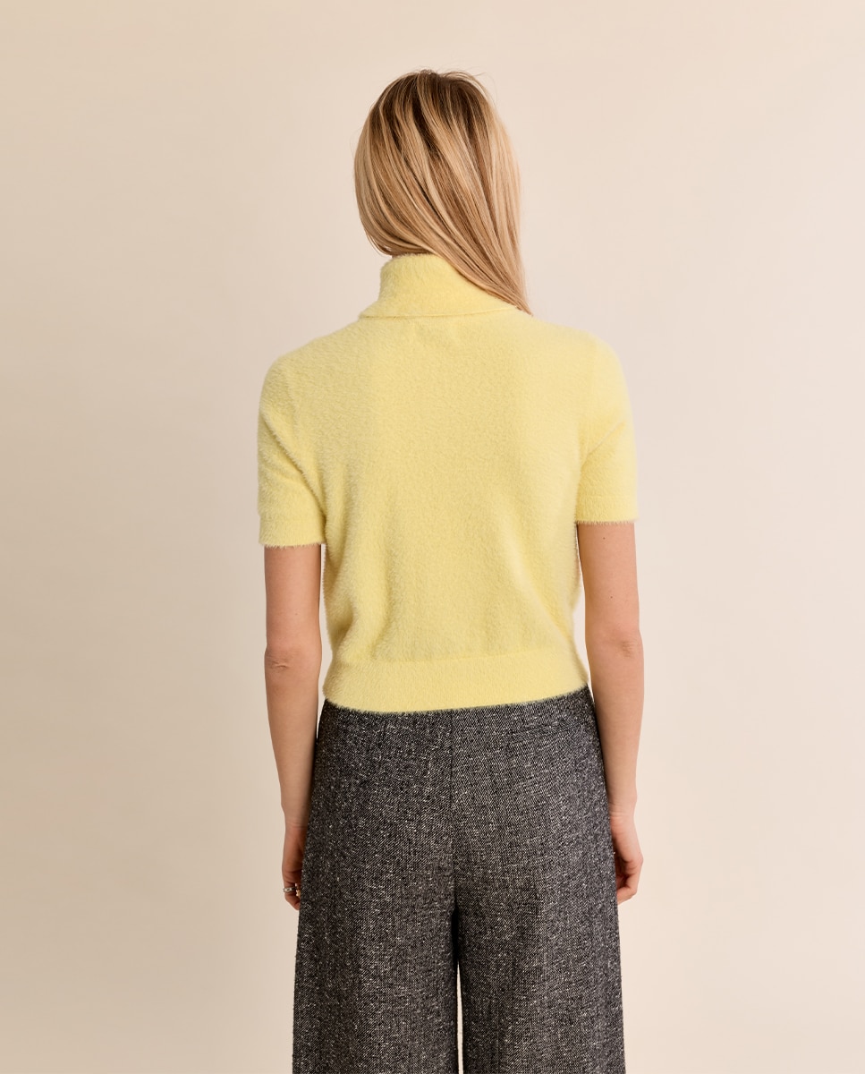 Jersey de mujer de manga corta cuello alto - Molly Bracken - Amarillo Amarillo-4