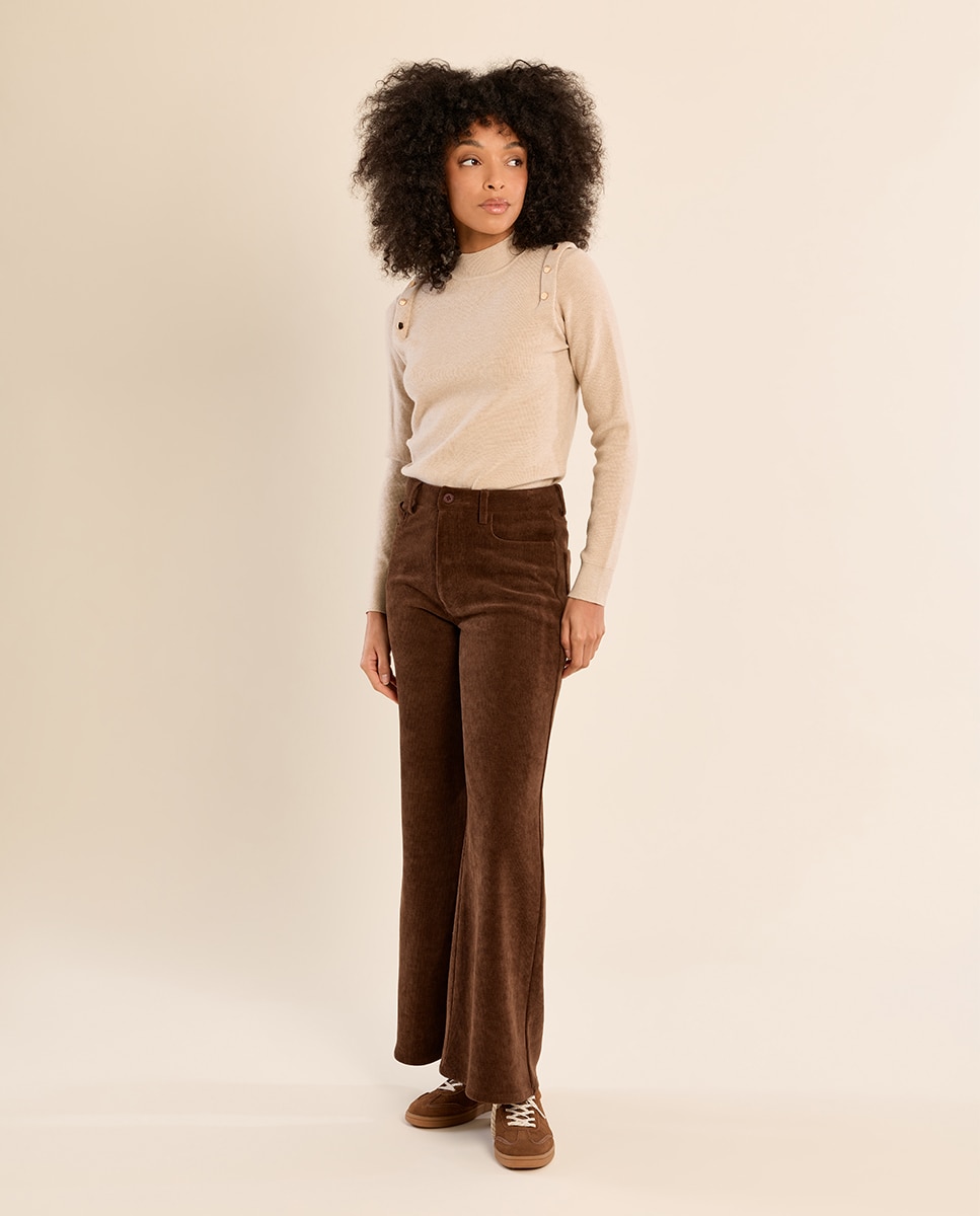 Jersey de mujer de manga larga detalle abalorios - Molly Bracken - Beige Beige-1