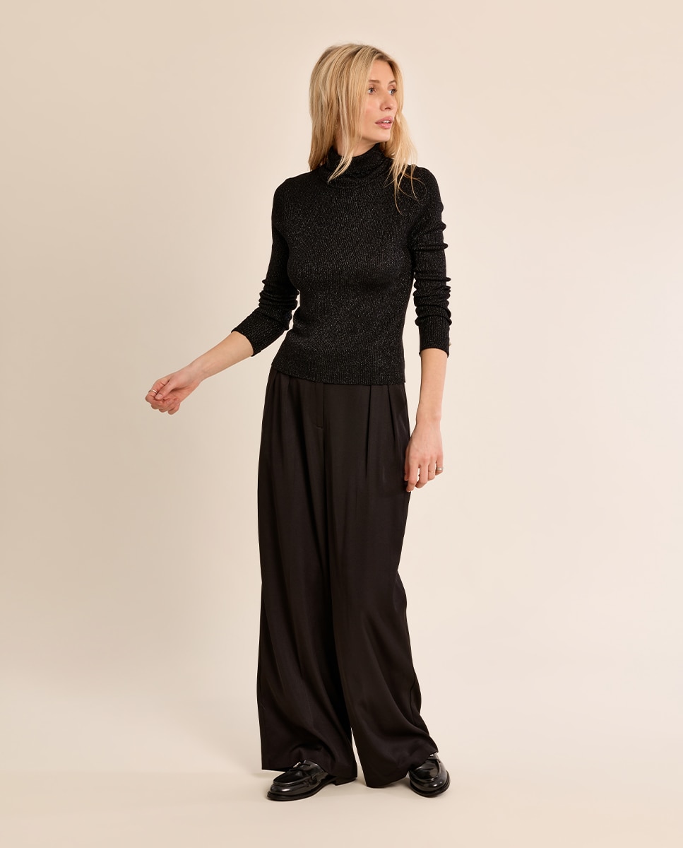 Jersey de mujer liso de manga larga - Molly Bracken - Negro Negro-1