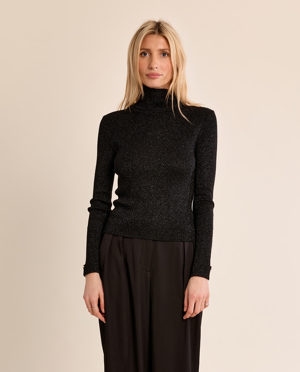 Jersey de mujer liso de manga larga - Molly Bracken - Negro Negro-2