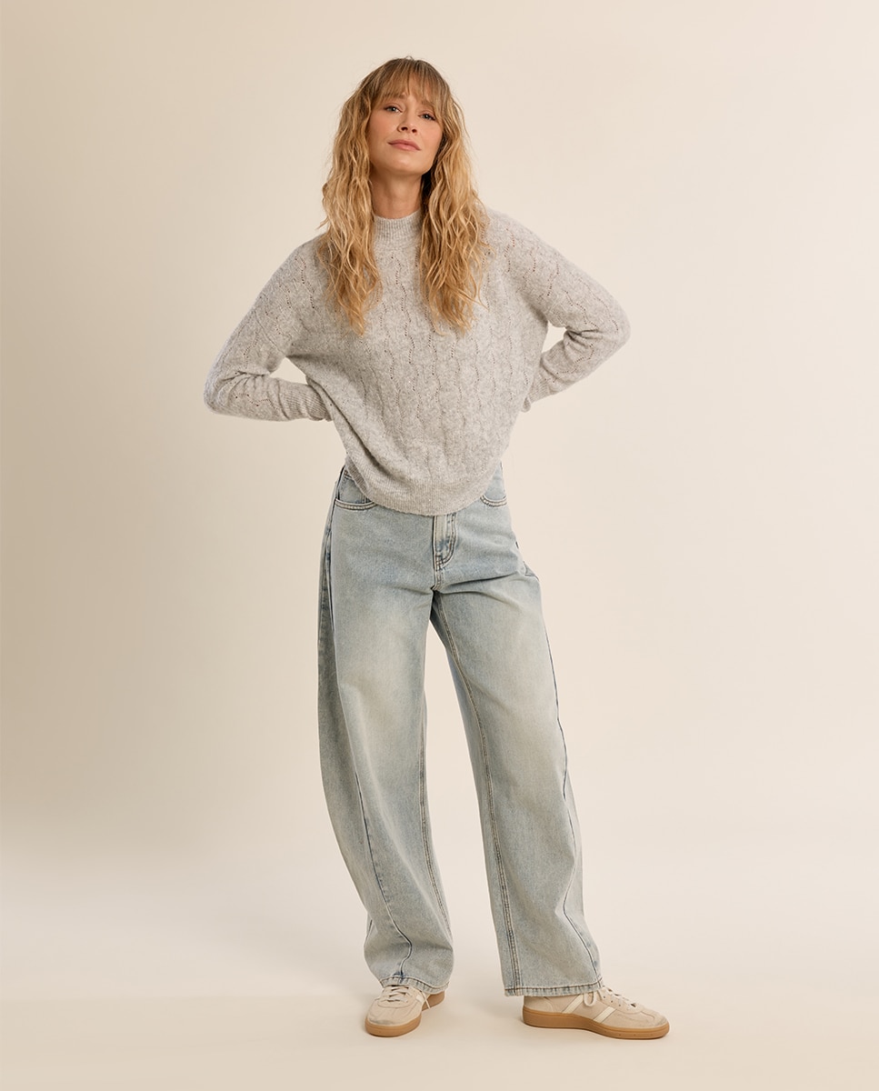 Imagen 1 de Jersey de mujer de manga larga cuello alto - Molly Bracken - Gris Gris