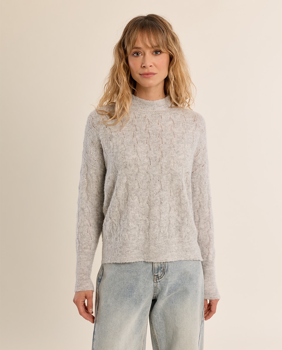 Imagen 2 de Jersey de mujer de manga larga cuello alto - Molly Bracken - Gris Gris