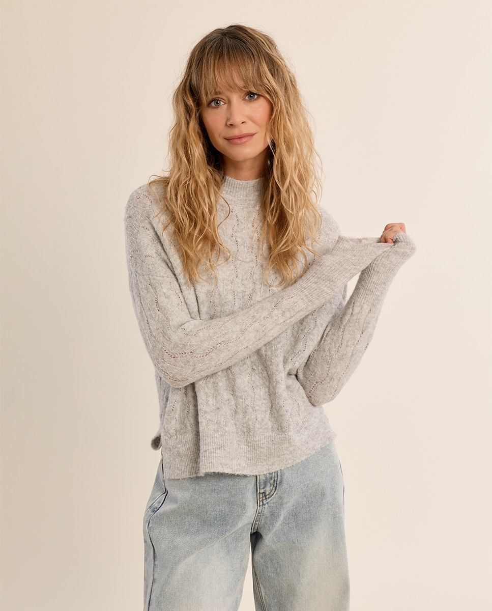 Imagen 3 de Jersey de mujer de manga larga cuello alto - Molly Bracken - Gris Gris