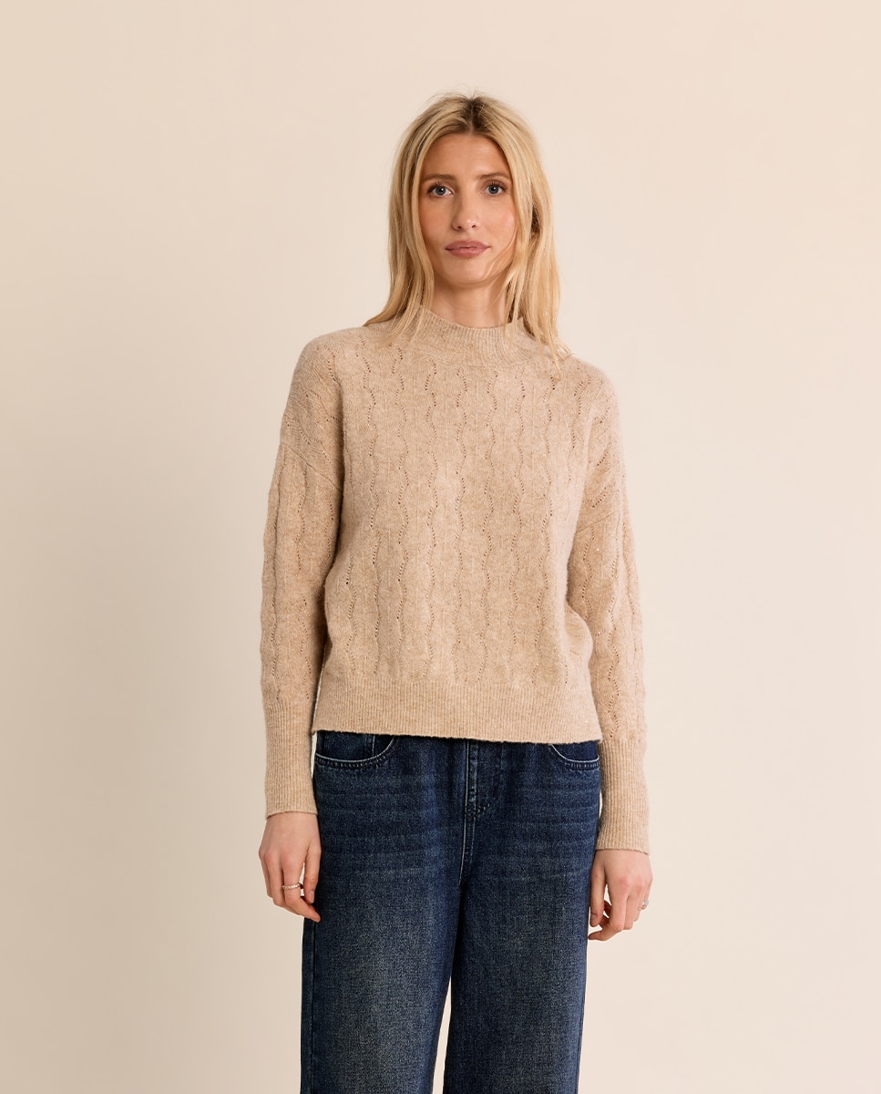Imagen 2 de Jersey de mujer de manga larga cuello alto - Molly Bracken - Beige Beige