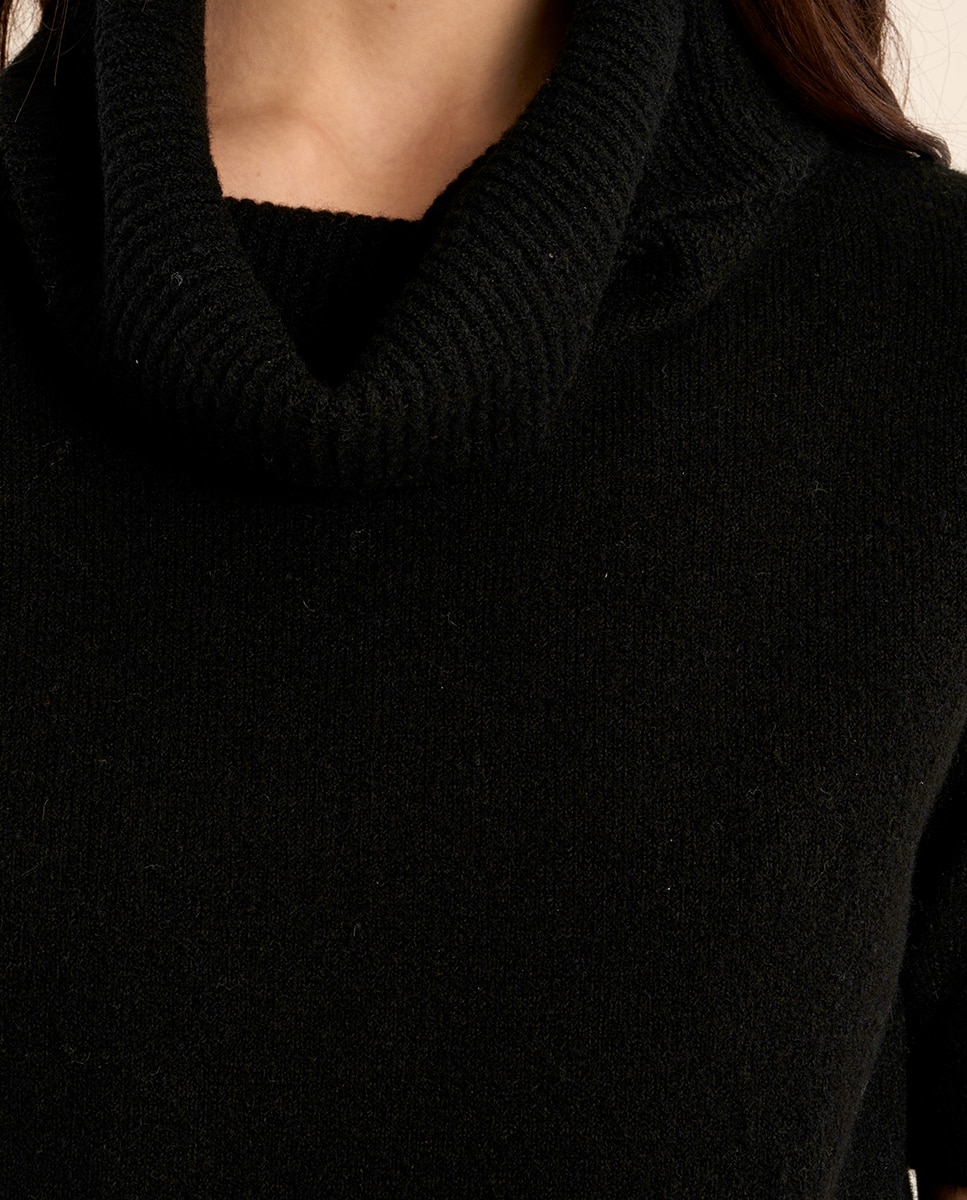 Jersey de mujer de manga corta cuello amplio - Molly Bracken - Negro Negro-5
