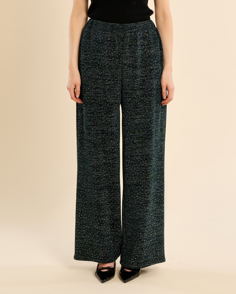 Pantalón de mujer largo detalle lunares - Molly Bracken - Antracita Antracita-2