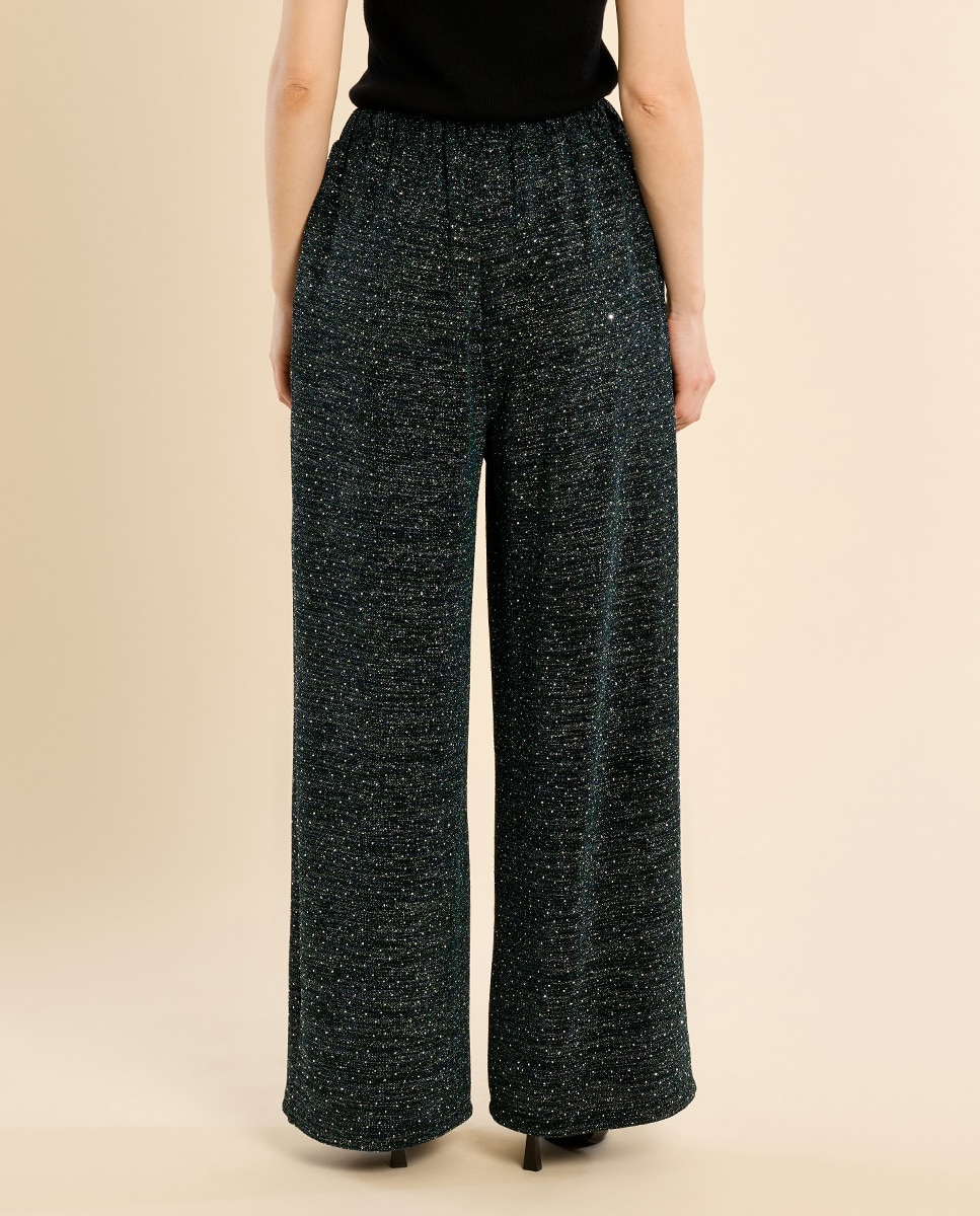 Pantalón de mujer largo detalle lunares - Molly Bracken - Antracita Antracita-4