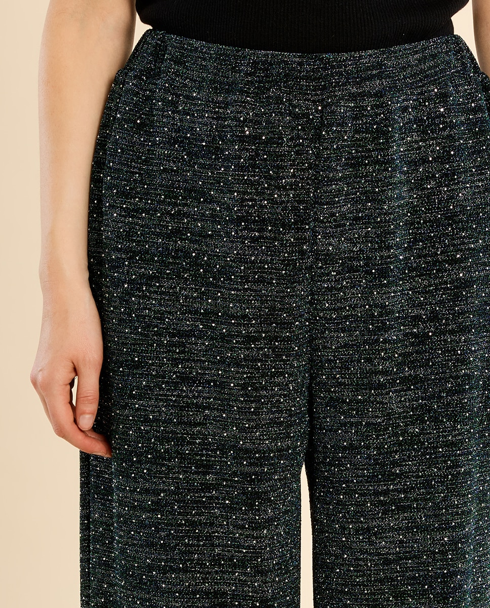 Pantalón de mujer largo detalle lunares - Molly Bracken - Antracita Antracita-5