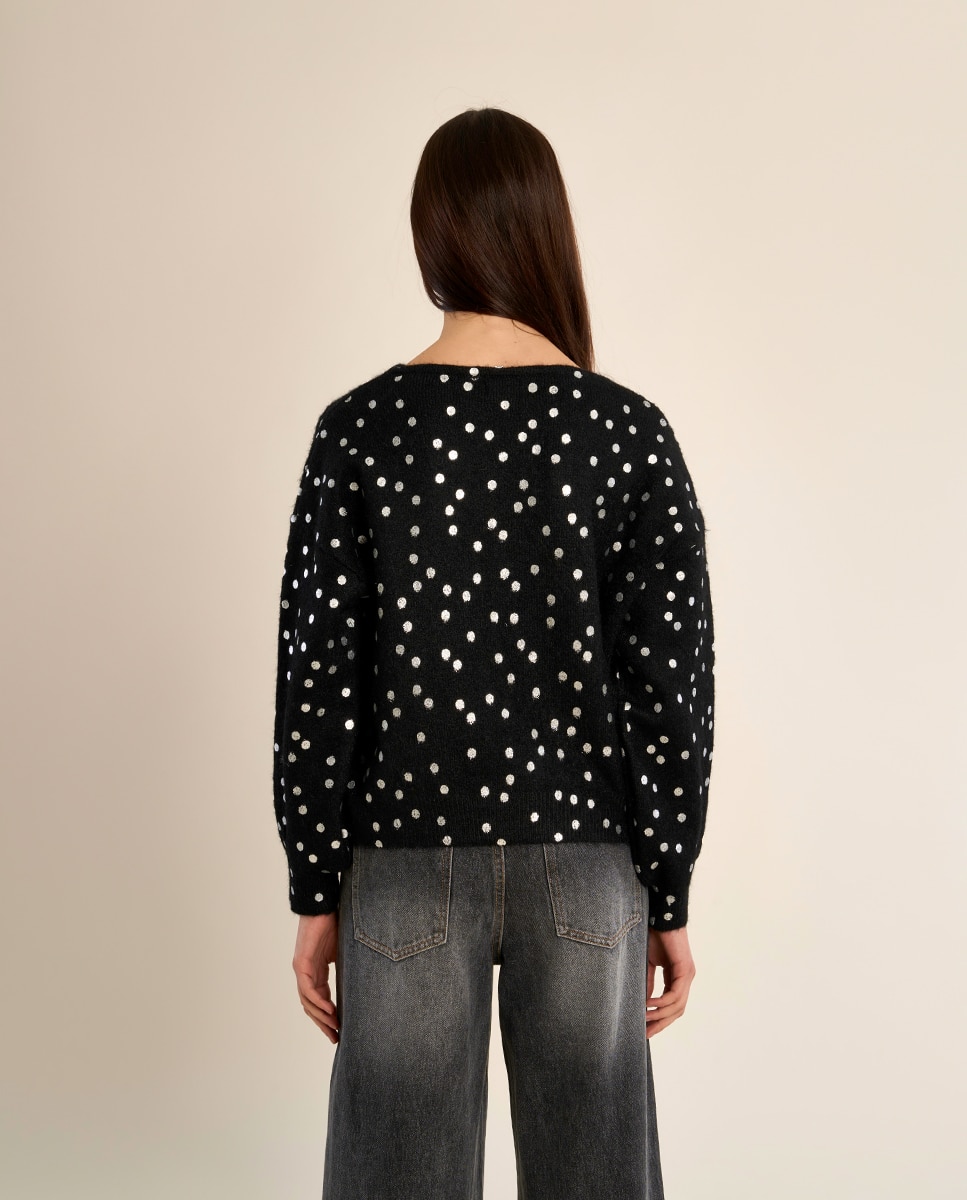 Jersey de mujer de manga larga con estampado - Molly Bracken - Negro Negro-4