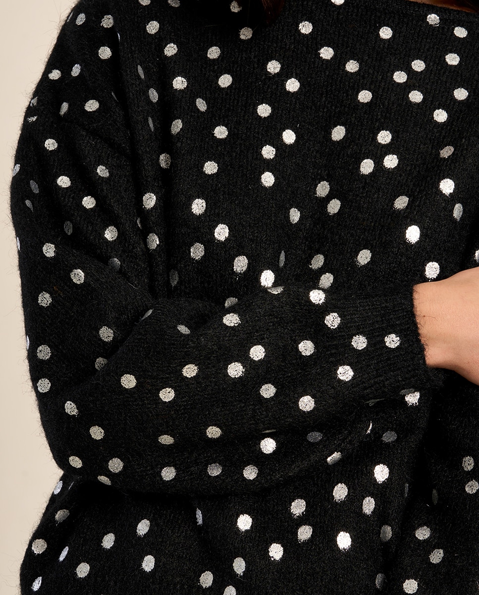 Jersey de mujer de manga larga con estampado - Molly Bracken - Negro Negro-5