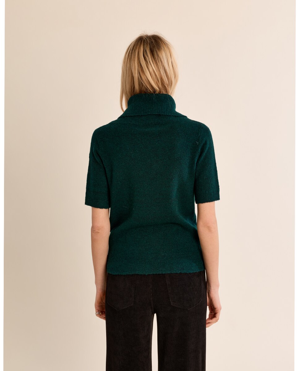 Jersey de mujer de manga corta cuello amplio - Molly Bracken - Verde oscuro Verde oscuro-4
