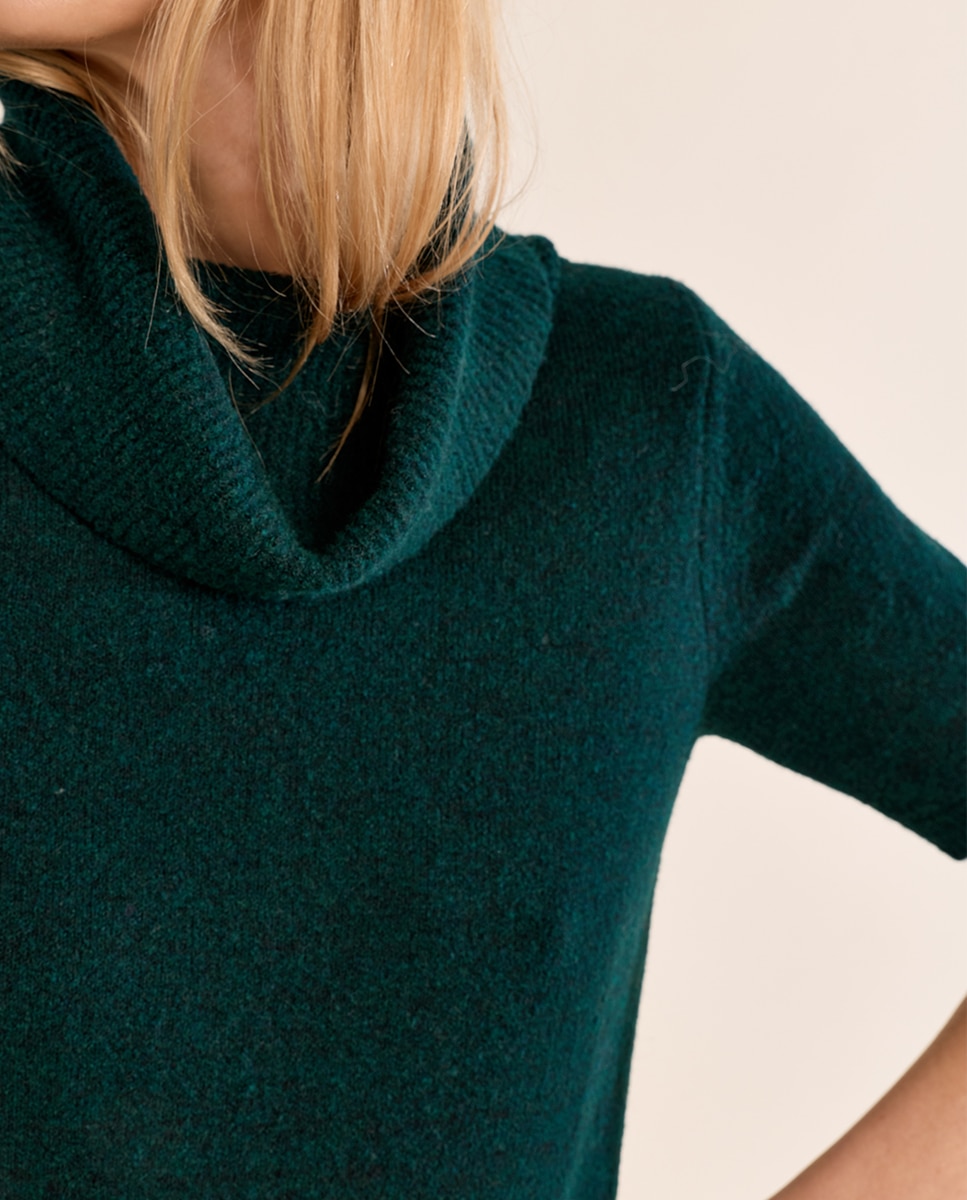 Jersey de mujer de manga corta cuello amplio - Molly Bracken - Verde oscuro Verde oscuro-5
