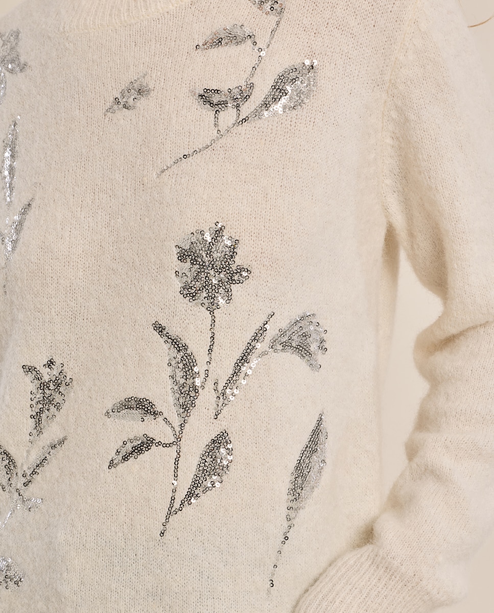 Jersey de mujer de manga larga detalle flores - Molly Bracken - Crudo Crudo-5